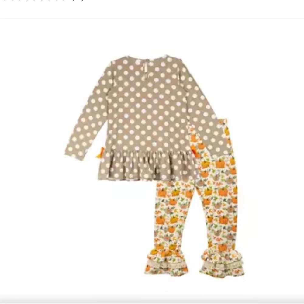 NWT Rare Editions Pumpkin Printed 2 Pcs Set for Girls size 10